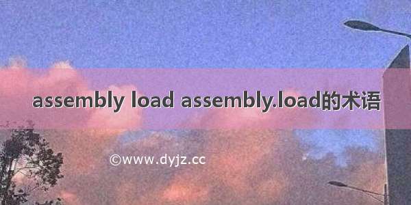 assembly load assembly.load的术语