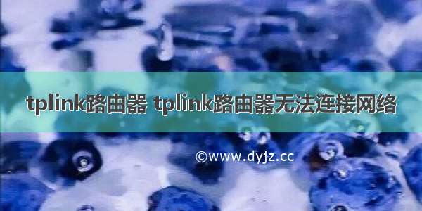 tplink路由器 tplink路由器无法连接网络