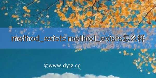 method_exists method_exists怎么样