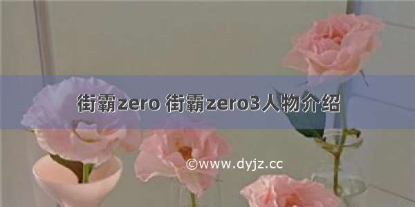 街霸zero 街霸zero3人物介绍