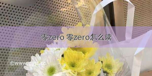 零zero 零zero怎么读