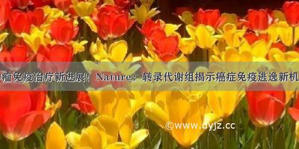 肿瘤免疫治疗新进展！Nature：转录代谢组揭示癌症免疫逃逸新机制