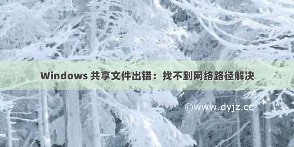 Windows 共享文件出错：找不到网络路径解决