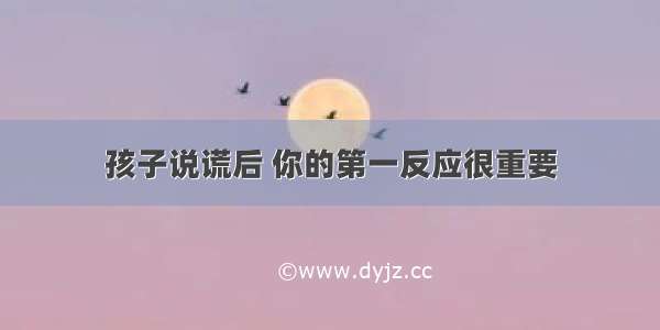 孩子说谎后 你的第一反应很重要