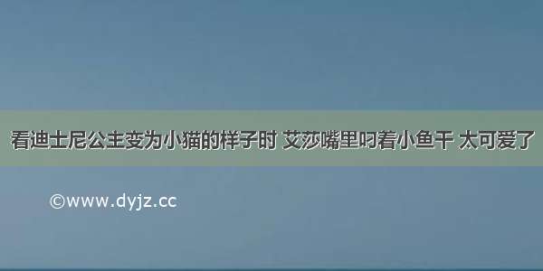 看迪士尼公主变为小猫的样子时 艾莎嘴里叼着小鱼干 太可爱了