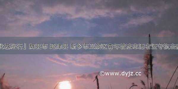 「法治文化基层行」辉县市 延津县 新乡市卫滨区青年普法志愿者坚守抗击疫情第一线！