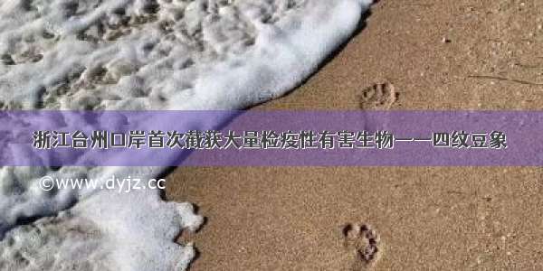 浙江台州口岸首次截获大量检疫性有害生物——四纹豆象