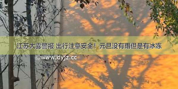 江苏大雾警报 出行注意安全！元旦没有雨但是有冰冻