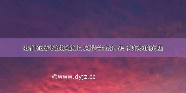 我们在成长的道路上 总是会舍弃 丢下许多的东西