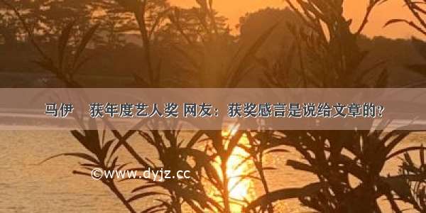 马伊琍获年度艺人奖 网友：获奖感言是说给文章的？