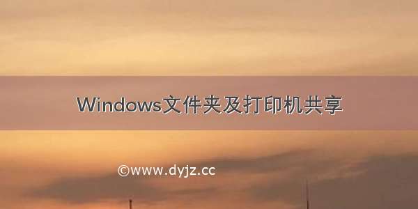 Windows文件夹及打印机共享