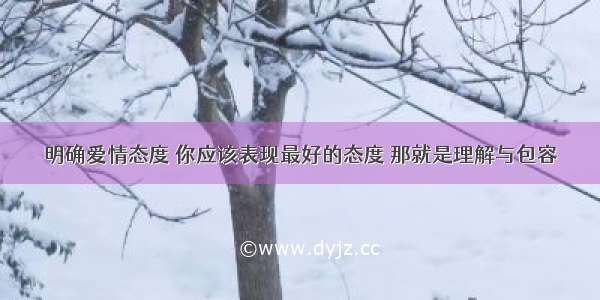 明确爱情态度 你应该表现最好的态度 那就是理解与包容