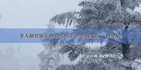 令人刻骨铭心的心情句子 句句有深意 一秒沦陷！