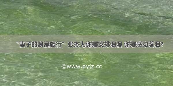 “妻子的浪漫旅行”张杰为谢娜安排浪漫 谢娜感动落泪？