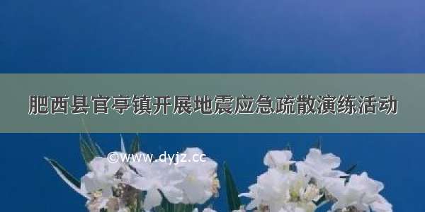 肥西县官亭镇开展地震应急疏散演练活动