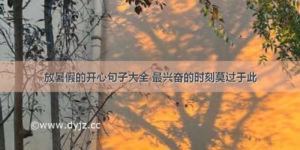 放暑假的开心句子大全 最兴奋的时刻莫过于此