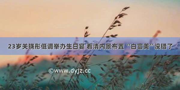 23岁关晓彤低调举办生日宴 看清内景布置 “白富美”没错了