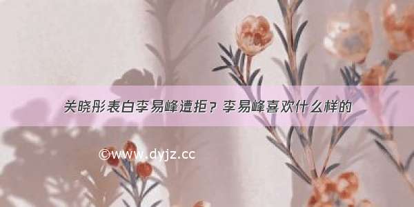 关晓彤表白李易峰遭拒？李易峰喜欢什么样的