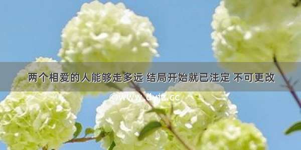 两个相爱的人能够走多远 结局开始就已注定 不可更改