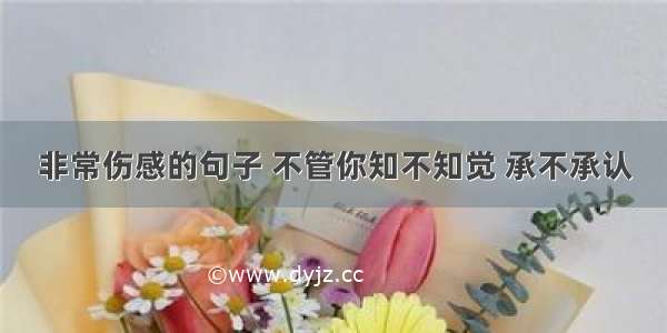 非常伤感的句子 不管你知不知觉 承不承认