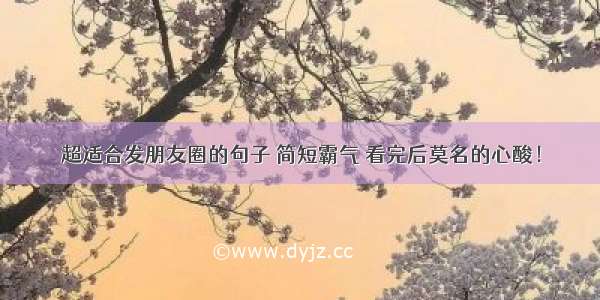 超适合发朋友圈的句子 简短霸气 看完后莫名的心酸！