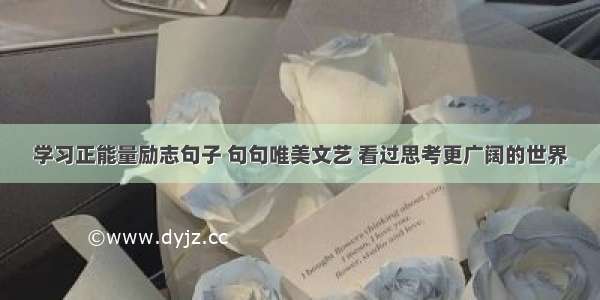 学习正能量励志句子 句句唯美文艺 看过思考更广阔的世界