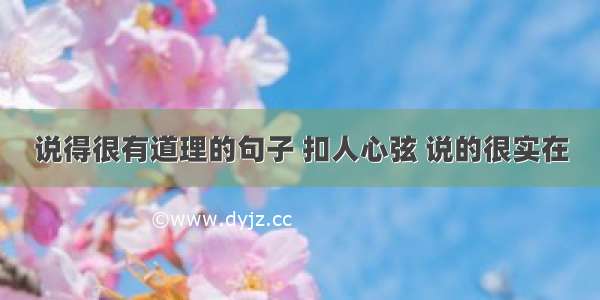 说得很有道理的句子 扣人心弦 说的很实在