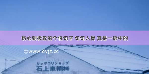 伤心到极致的个性句子 句句入骨 真是一语中的