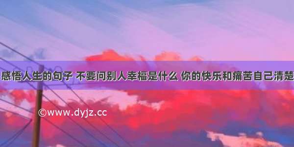 感悟人生的句子 不要问别人幸福是什么 你的快乐和痛苦自己清楚