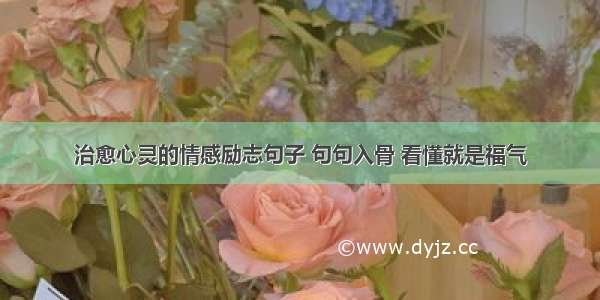 治愈心灵的情感励志句子 句句入骨 看懂就是福气