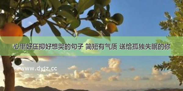 心里好压抑好想哭的句子 简短有气质 送给孤独失眠的你