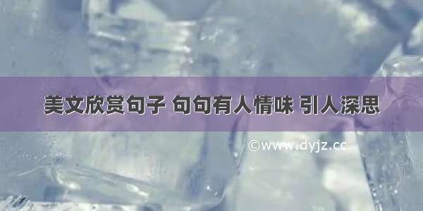 美文欣赏句子 句句有人情味 引人深思