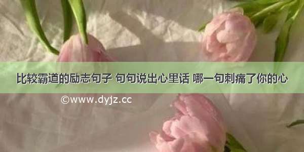 比较霸道的励志句子 句句说出心里话 哪一句刺痛了你的心