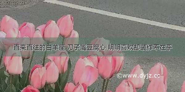 直来直往的白羊座 刀子嘴豆腐心 明明喜欢却装作不在乎