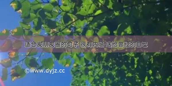 适合发朋友圈的句子 很有内涵 送给曾经的自己