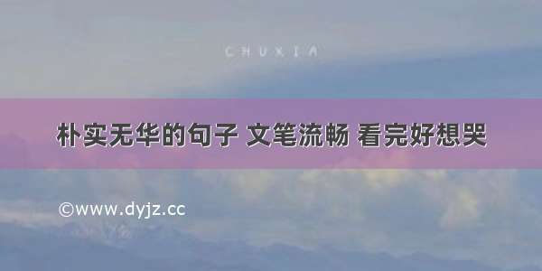 朴实无华的句子 文笔流畅 看完好想哭