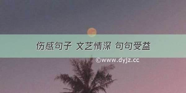 伤感句子 文艺情深 句句受益