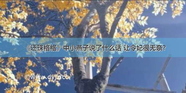 《还珠格格》中小燕子说了什么话 让令妃很无奈？