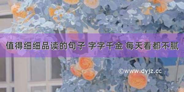 值得细细品读的句子 字字千金 每天看都不腻