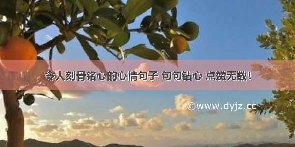 令人刻骨铭心的心情句子 句句钻心 点赞无数！