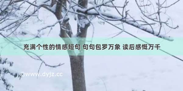 充满个性的情感短句 句句包罗万象 读后感慨万千