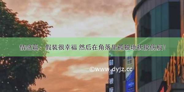 情感篇：假装很幸福 然后在角落里孤独地抚摸伤痕！