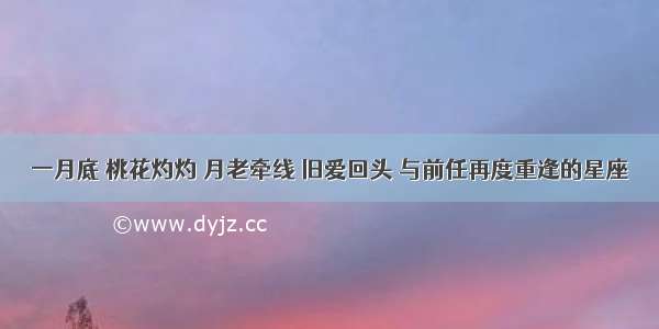 一月底 桃花灼灼 月老牵线 旧爱回头 与前任再度重逢的星座