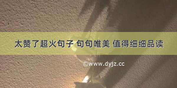 太赞了超火句子 句句唯美 值得细细品读