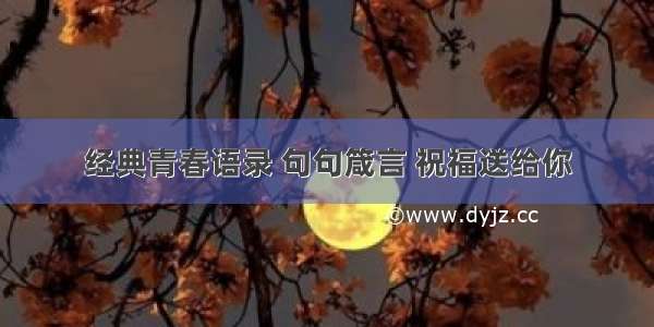 经典青春语录 句句箴言 祝福送给你