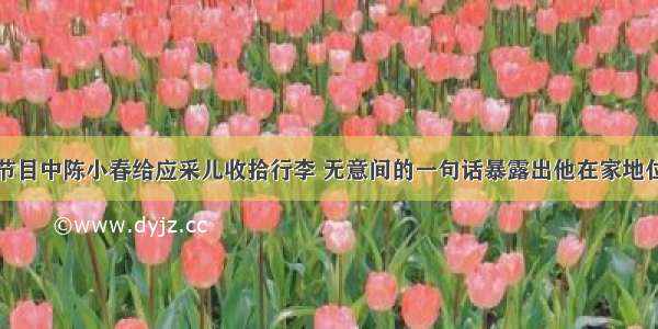 节目中陈小春给应采儿收拾行李 无意间的一句话暴露出他在家地位