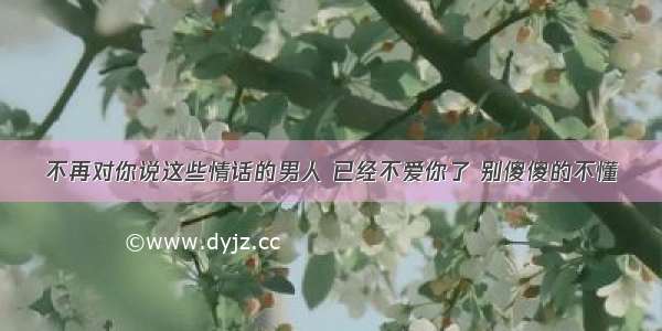 不再对你说这些情话的男人 已经不爱你了 别傻傻的不懂