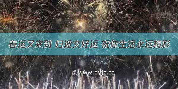 春运又来到 归途交好运 祝你生活永远精彩