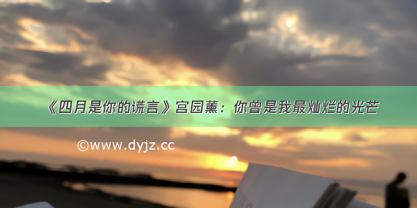 《四月是你的谎言》宫园薰：你曾是我最灿烂的光芒