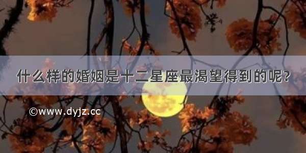 什么样的婚姻是十二星座最渴望得到的呢？